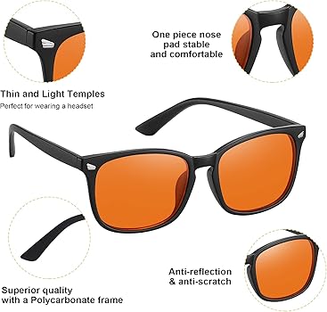 Gafas con filtro de luz azul ( lentes rojo )